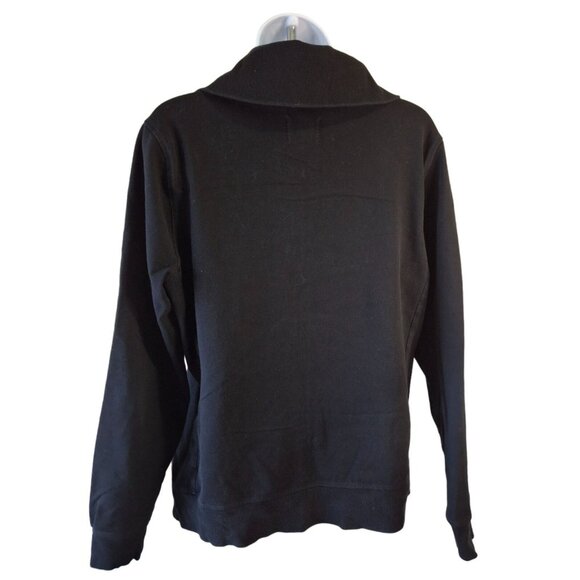 Banana Republic Zip UpSweatshirt  Jacket L Black Street Style Casual Layering - Picture 2 of 7